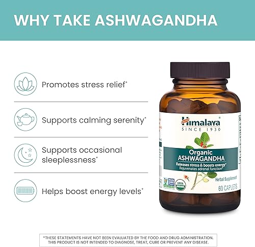Miniatura 4 de Himalaya Ashwagandha orgánica, 60 unidades para aliviar el estrés, apoyo energético y insomnio ocasional Plus Himalaya Whitening Pasta de dientes de
