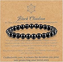 Emibele Bracelet Œil De Tigre pour Hommes, Bracelet Chakra Cristal Naturel pour Énergie Positive, Bijou Cristal Spirituel Perles Rondes Pierres Bijou Cadeau pour Femmes Hommes