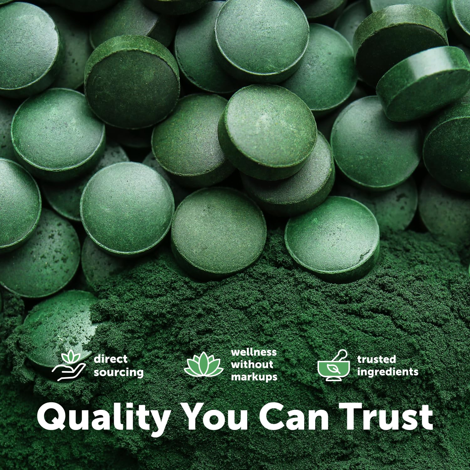 Micro Ingredients Organic Spirulina Chlorella Mini Tablets, 2,500 Tablets (8 Month Supply) | 50/50 Algae Blend | No Fillers, Non-GMO — Amazon image 6
