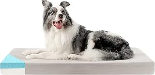 Zenapoki Dog Bed, Orthopaedic Cushion for Dogs, Good Joints, Fluffy Memory Foam, Dog Bed, Pet Bed, Cat Bed, Dog Bed, Washable with Thermal Gel product image