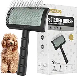 Escova mais lisa para cães com pino longo macio super denso, escova para rabiscos de pelo grosso e longo para cuidar de penugem, emaranhados. Escova de cabelo longo Goldendoodle de 25 mm (2,5