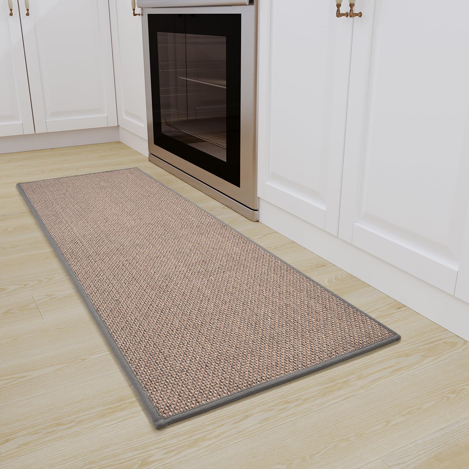 SIXHOME Juego de Alfombras de Cocina Antideslizantes Alfombras de Cocina Tapetes y Tapetes Modernos Lavables para Pasillo Comedor(Gris,40 * 120cm)
