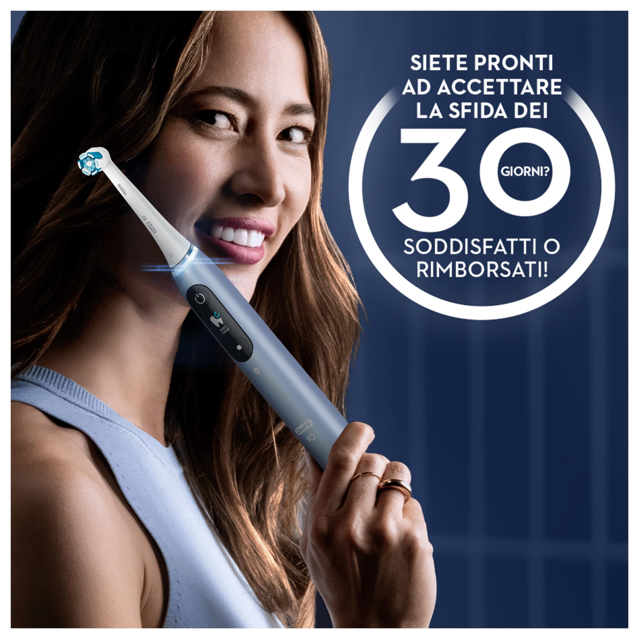 Oral-B Spazzolino Elettrico Ricaricabile iO 9 Blu Edizione Limitata, 1 Testina Di Ricambio, 1 Custodia Da Viaggio, 1 Astuccio Magnetico. 1 Spazzolino
