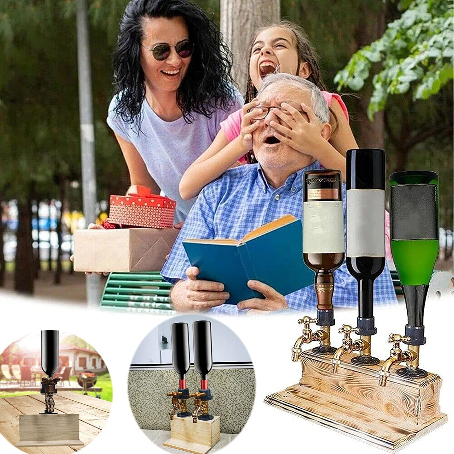 Amazon｜木製ウイスキー酒ディスペンサー、酒アルコール