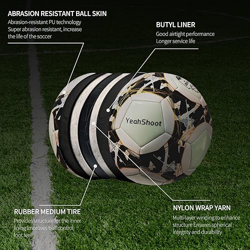 Miniatura 6 de Balón de fútbol que brilla en la oscuridad tamaño 5 con bomba de luz para adolescentes y adultos, regalos de fútbol