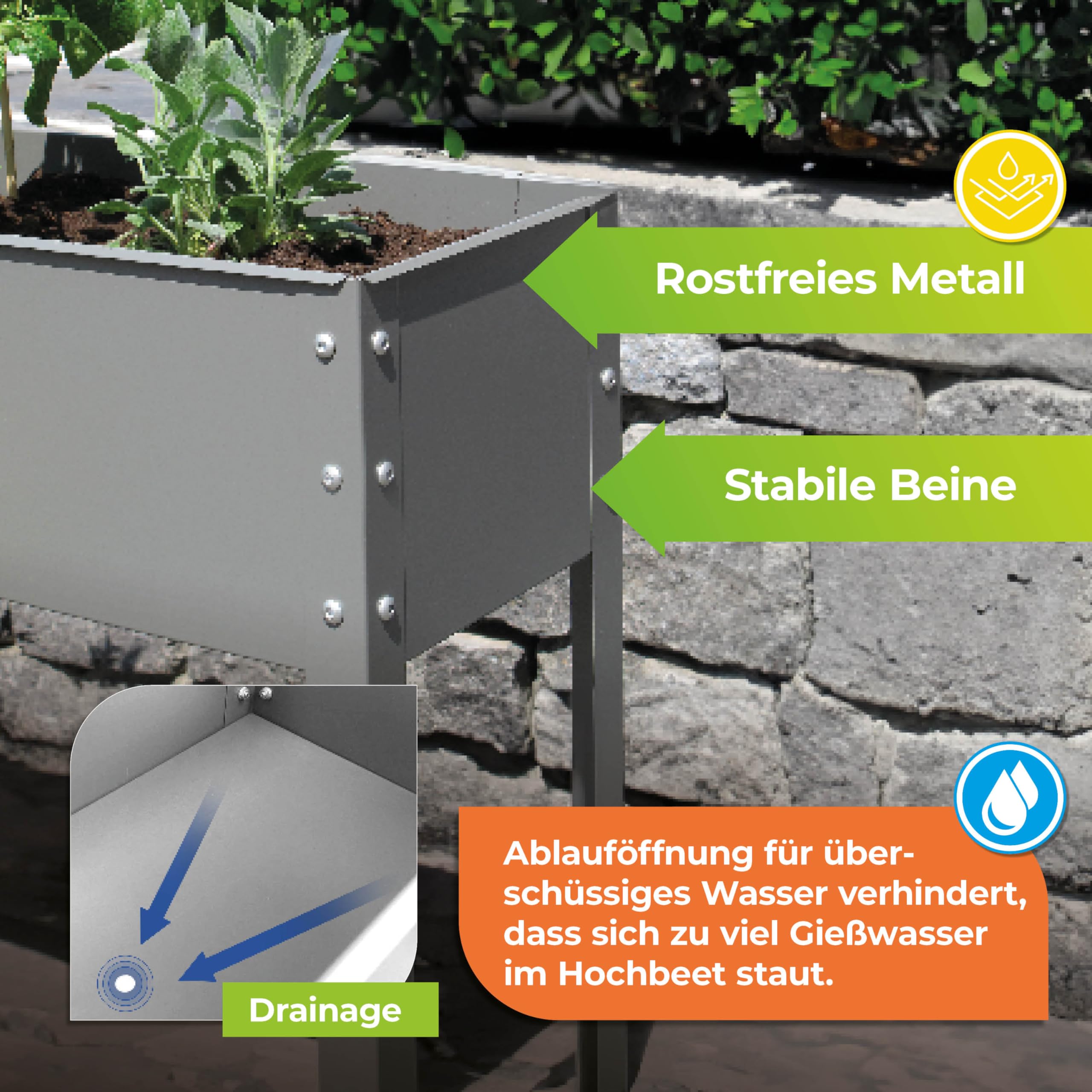 Bio Green Aiuola rialzata in Metallo Freising-XL