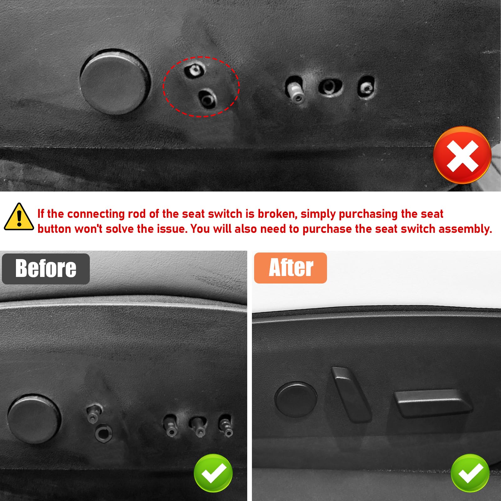 TTCR-II Compatibile con Pulsante Sedile Tesla Model 3/Y 2017-2020 Lato Passeggero Destro