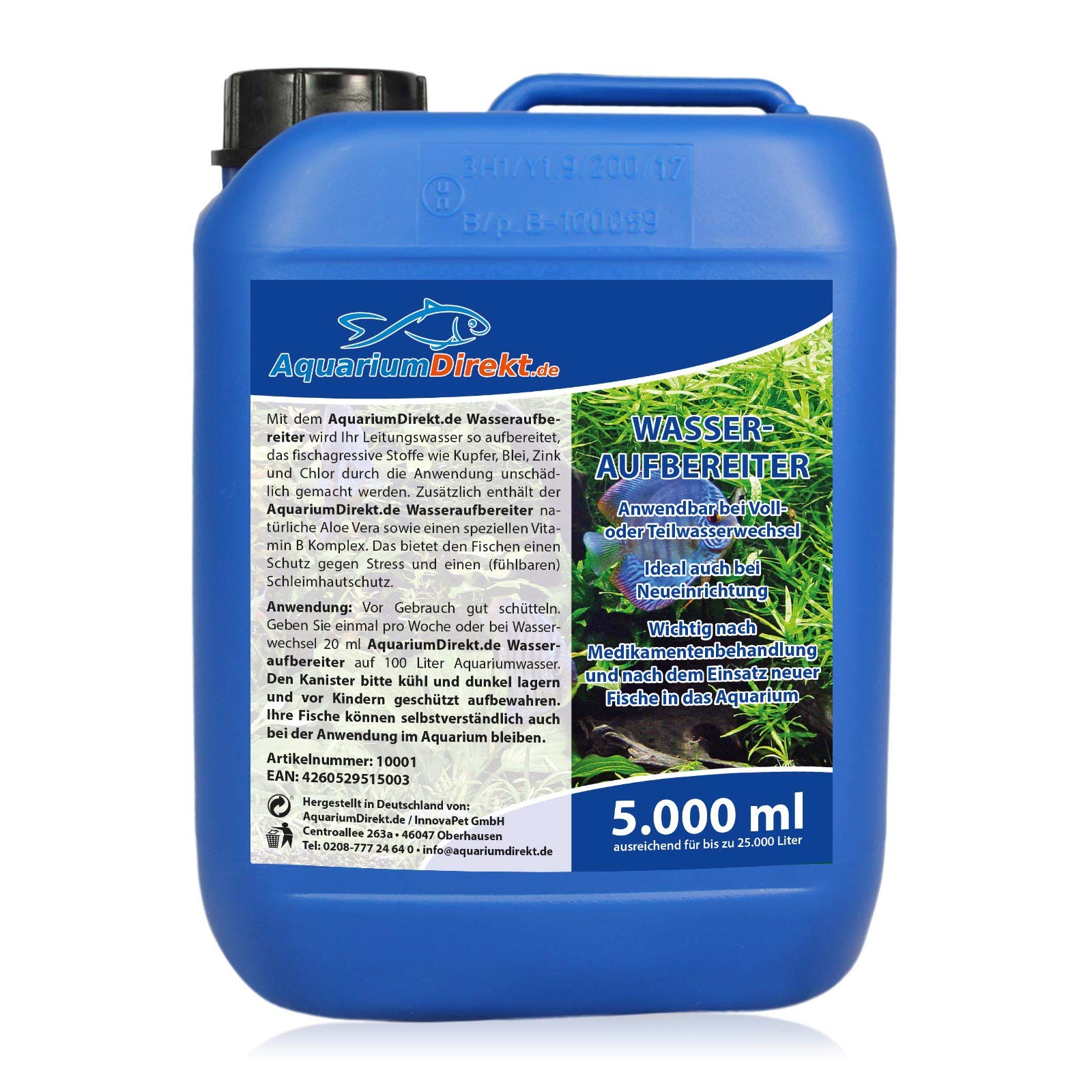 AquariumDirekt Wasseraufbereiter für das Aquarium (Perfekt bei Voll- oder Teilwasserwechsel und bei Neueinrichtung - Wasseraufbereitung - Leitungswasser), Größe:5 L