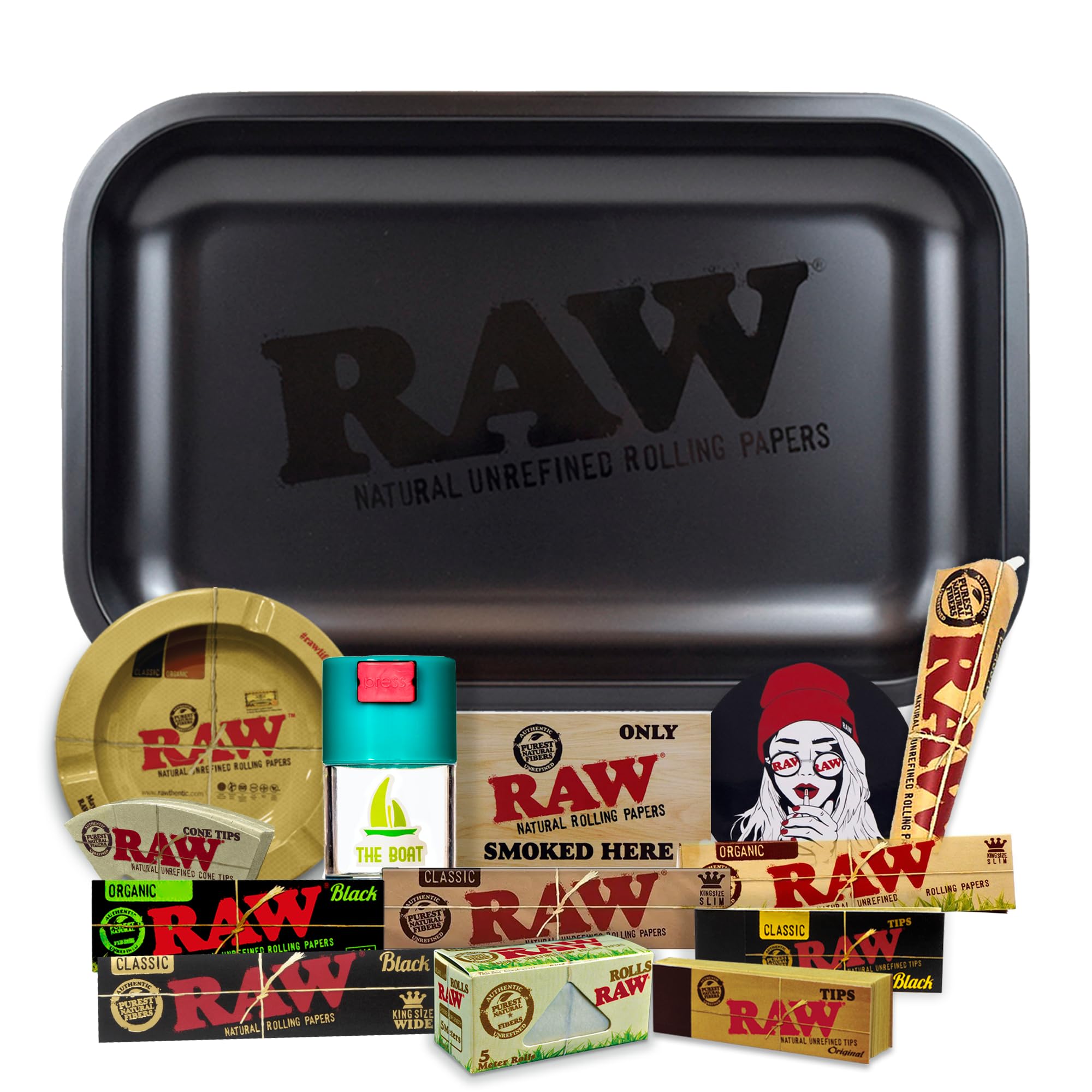 Amazon.com: Smokers Gift Set: RAW Matte Black Rolling Tray 10.8