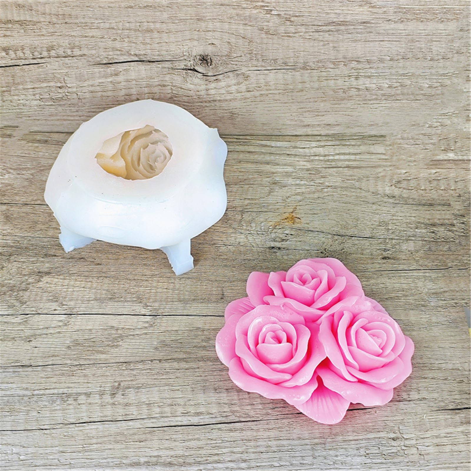Moule en silicone 3D en forme de fleur pour bougies, fabrication de savon fait à la main, décoration d'intérieur, moules en silicone texture