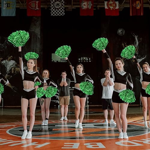 Miniatura 5 de 12 pompones metálicos de animadora con mango acogedor, adorables pompones de animadora, flores de mano para niños y adultos, baile de baile,