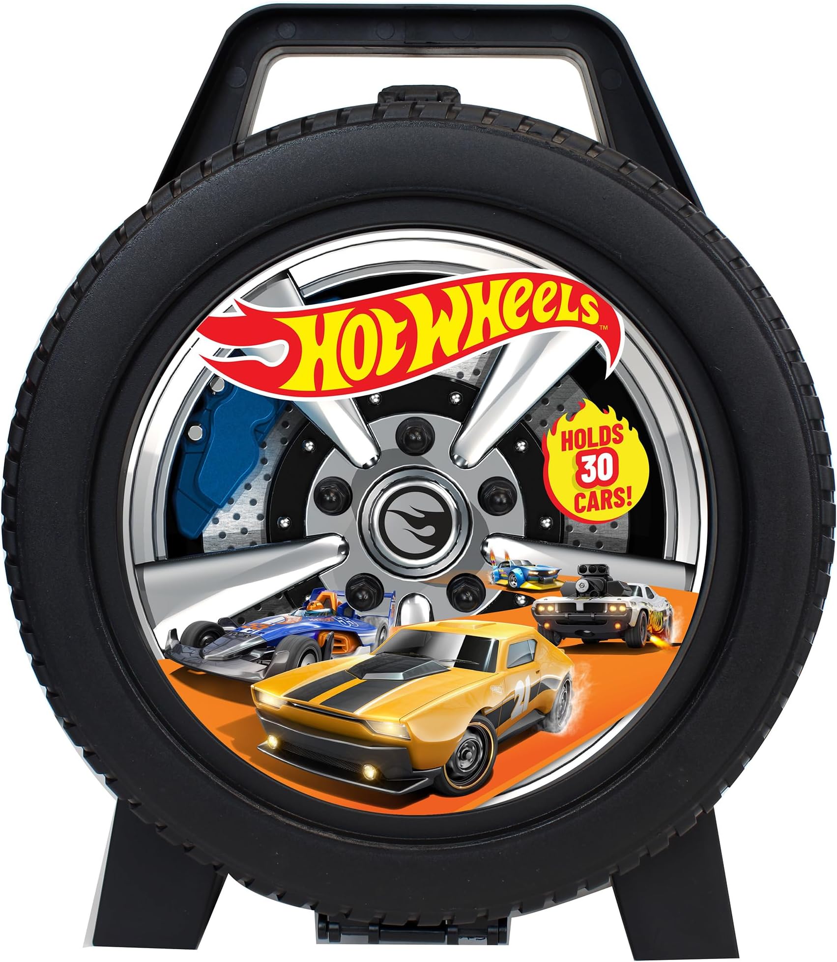 Mattel: Hot Wheels 30 Car Case - Wheel-Shaped Organizer, Storage Accessory, Holds 1:64 Scale Die-Cast Toy Vehicles, Play-Display, Officially Licensed Amazon Exclusive