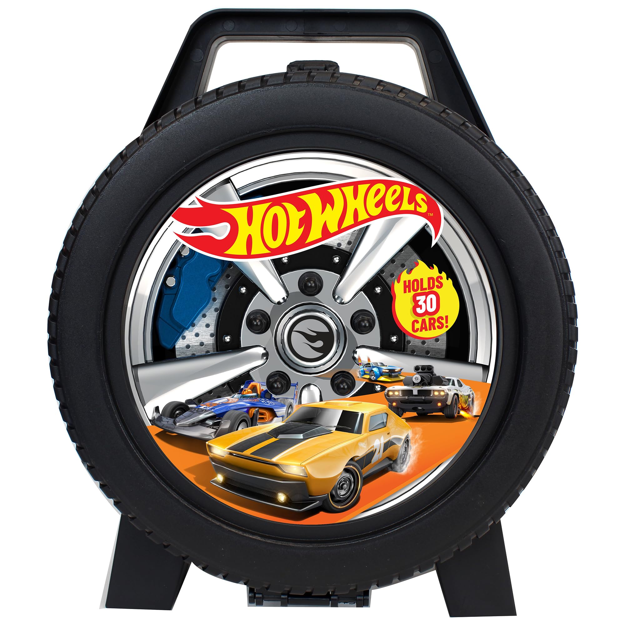 Mattel: Hot Wheels 30 Car Case - Wheel-Shaped Organizer, Storage Accessory, Holds 1:64 Scale Die-Cast Toy Vehicles, Play-Display, Officially Licensed Amazon Exclusive