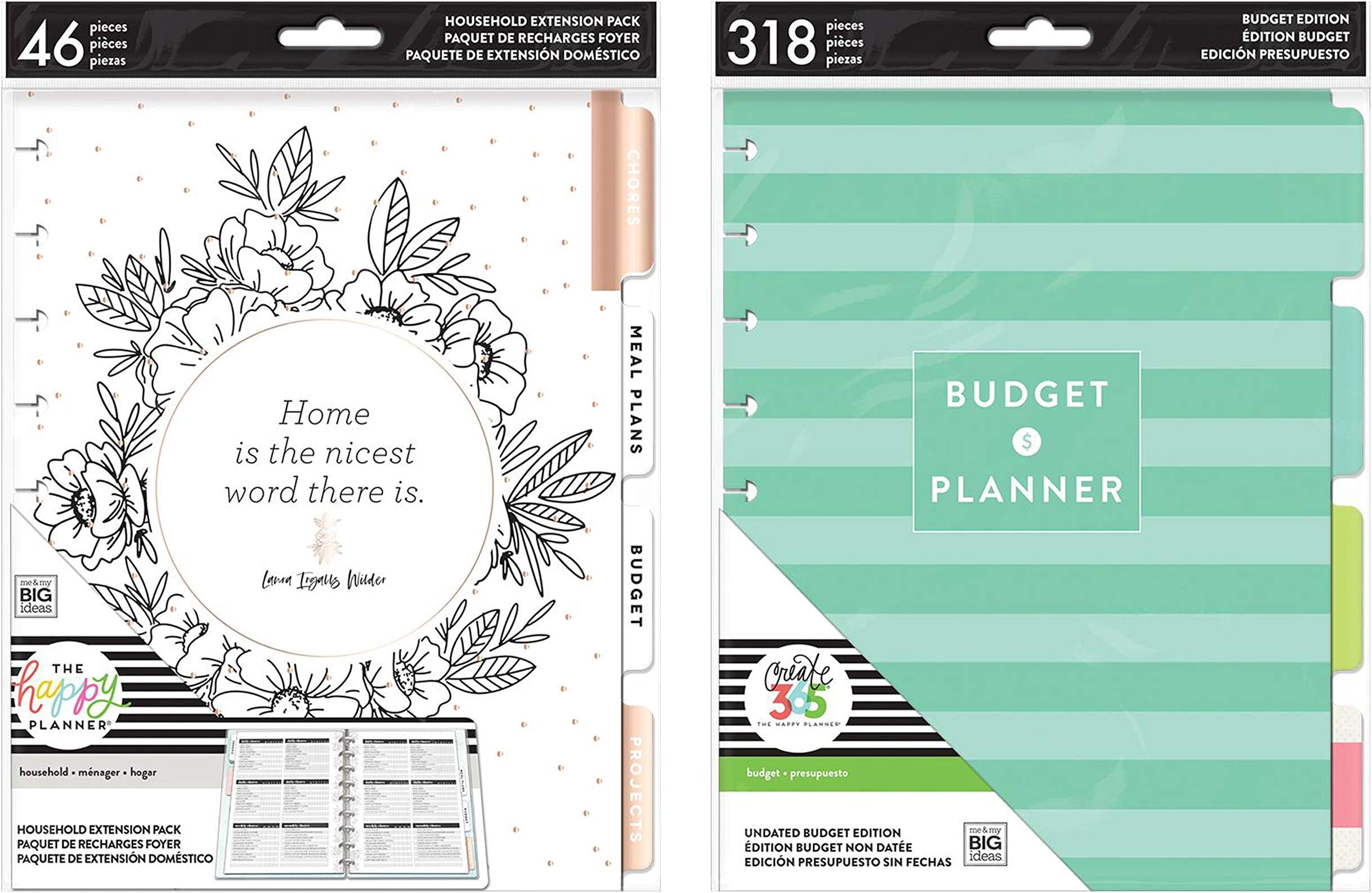 The Happy Planner Classic/Medium Home & Budget Extension Bundle (2 Pk)