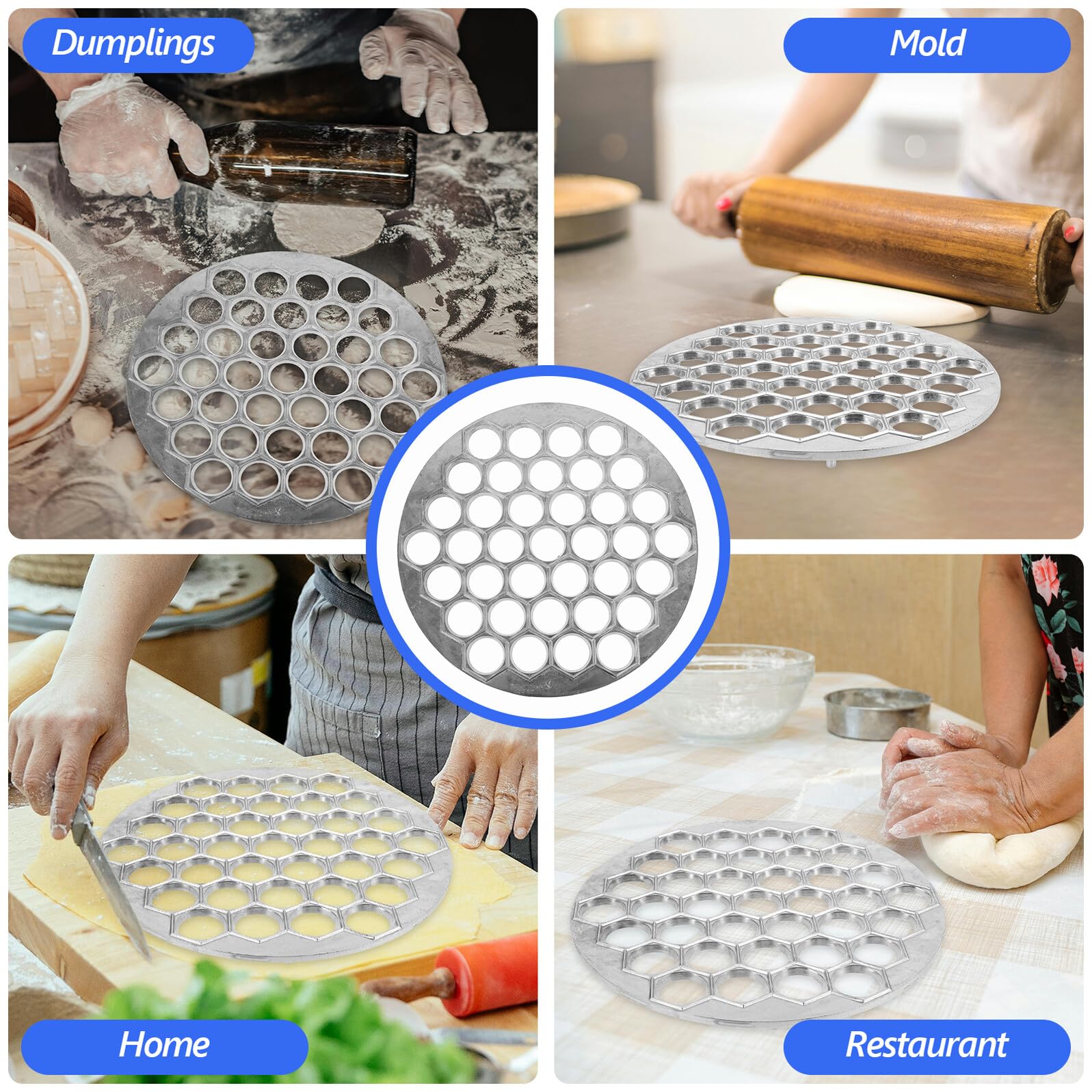 POPETPOP Molde de Aleación Diseño Creativo y Plancha Trasera Plana para hacer 37 Empanadillas Herramienta Práctica y Fácil de Almacenar para Cocina Casera
