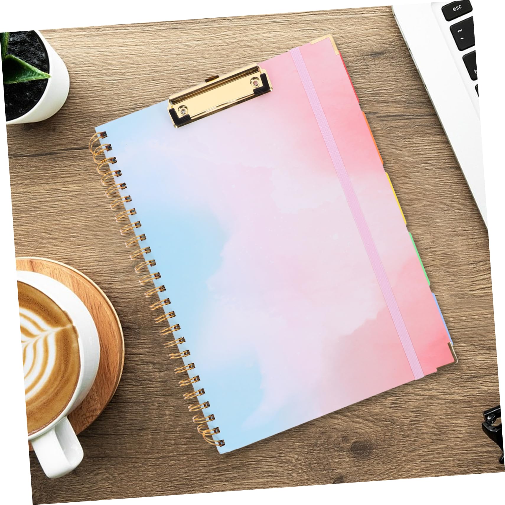 Nachfüllbares Notizbuch mit Spiralbindung und Farbigen Trennblättern | Pvc, Gummi, Nylon, Eisen und Papier, Leichtes Umblättern, für Studium und Büroarbeit