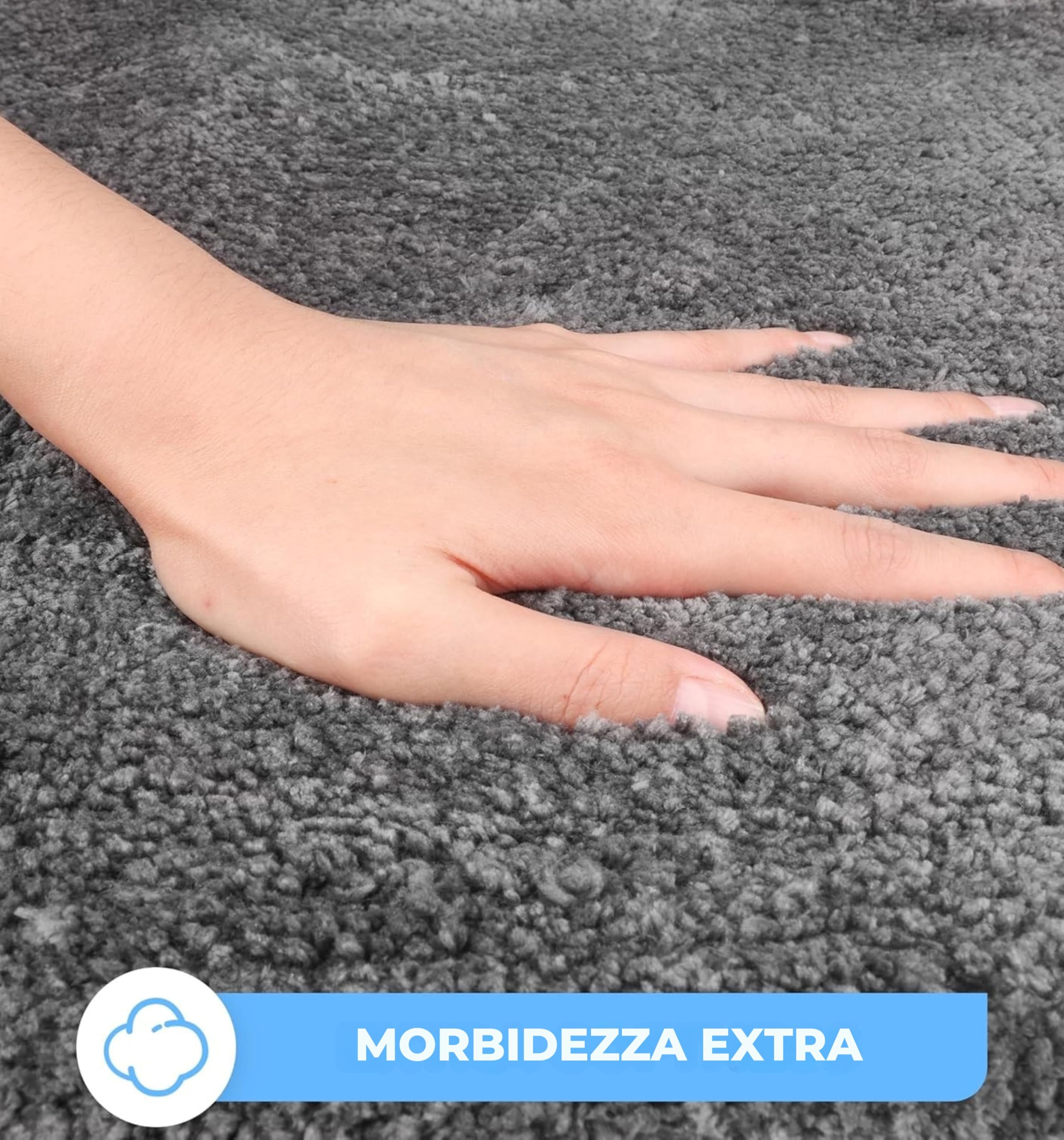 Sentidos Tappeto da Bagno Antiscivolo, Morbido, Assorbente, Lavabile in Lavatrice, Ideale per Vasca, Doccia e Cucina, 70x120 cm - Grigio