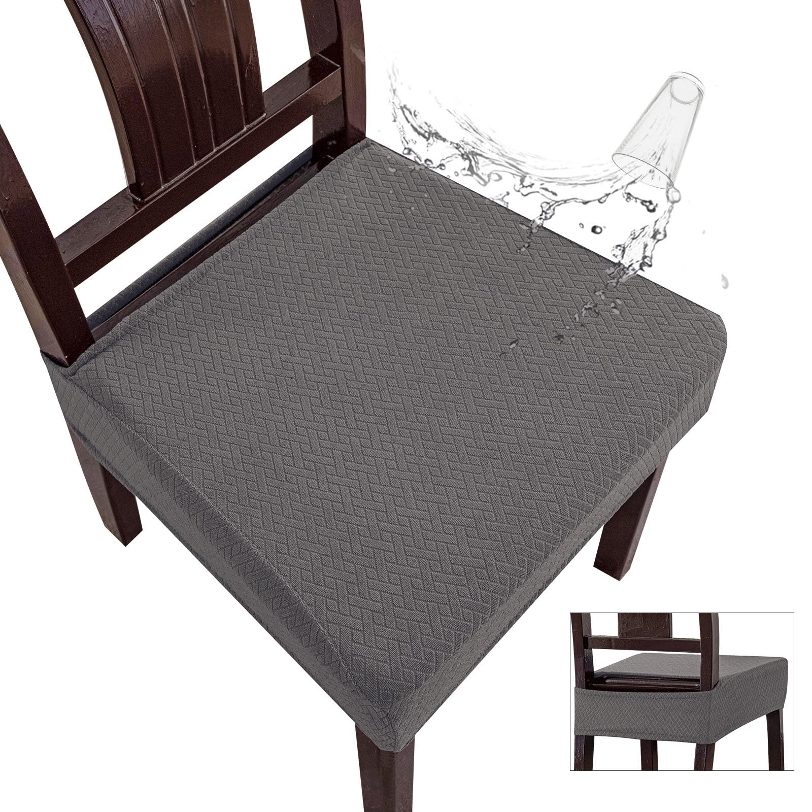 Genina Waterproof Seat Covers for Dining Room Chairs, Rear Gapped