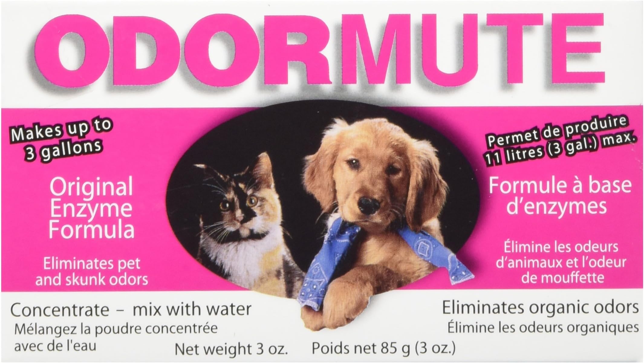 Doggie Dooley Odormute, Unscented - 3oz Cleaning Powder Concentrate - Break Down Pet Odor on Carpets, Fabrics and Kennels - Mix-with-Water Cleaning Formula, Makes Up to 3 Gallons
