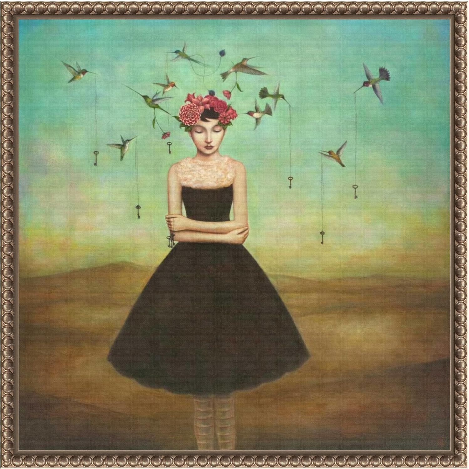 Amanti Art Framed Canvas Wall Art 16x16 Fair Trade Frame of Mind by Duy Huynh, Framed Wall Art Canvas, Abstract Artwork, Traditional Decor, Small Poster Painting for Living Room, Bedroom, Bathroom,