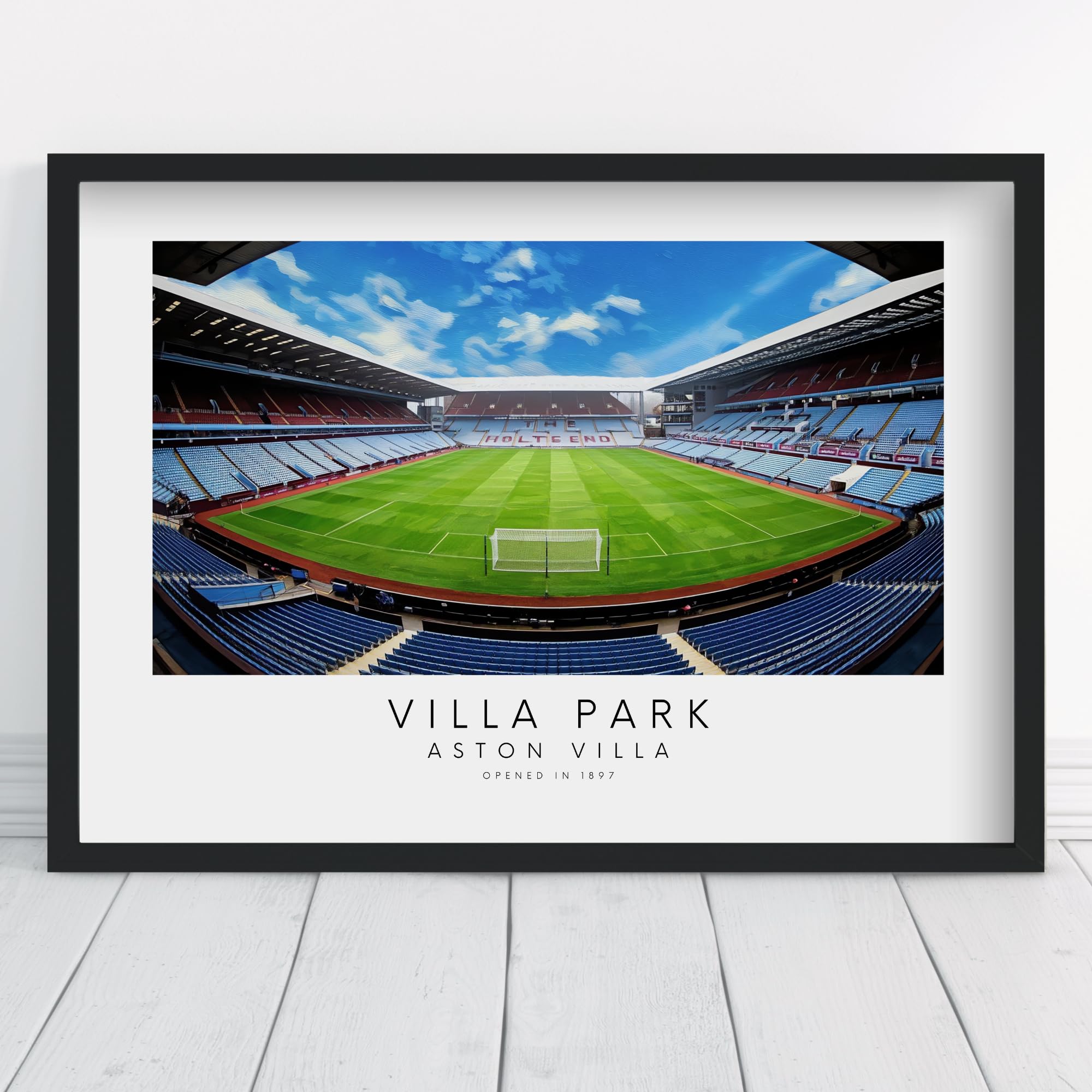 Villa Park Artwork | Framed or Unframed Prints | Opened 1897 Football Stadium | Aston Gift Poster Fan Gift Art