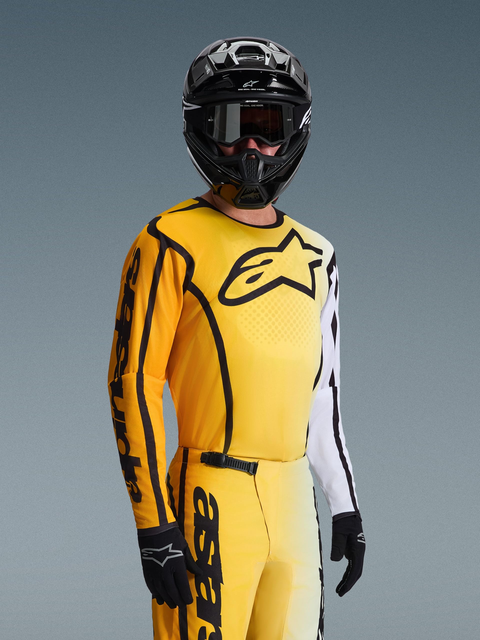 Alpinestars Fluid Apex Maglia da motocross, giallo/nero, L