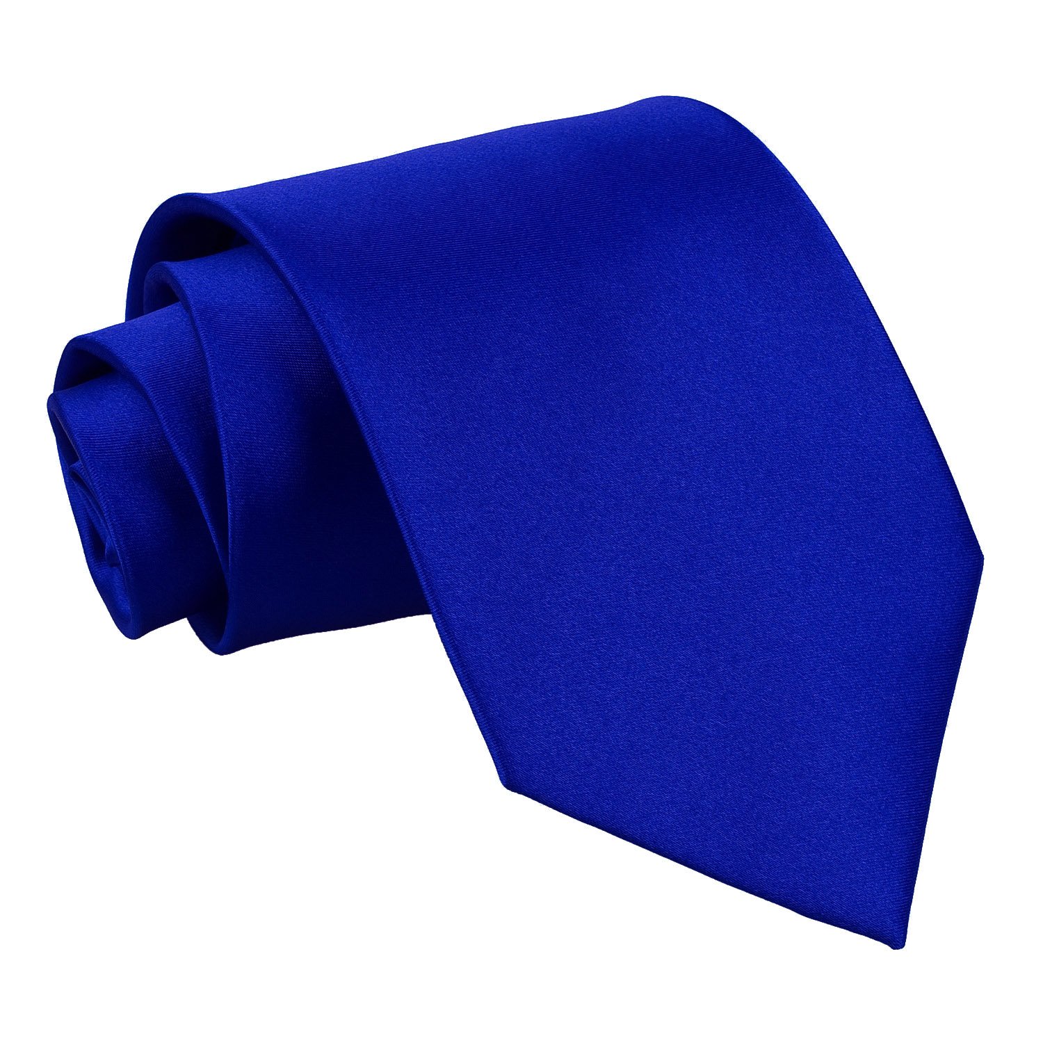 DQT Mens Plain Satin Extra Long Tie – 9cm Classic Necktie for Wedding Business & Formal Wear - Royal Blue
