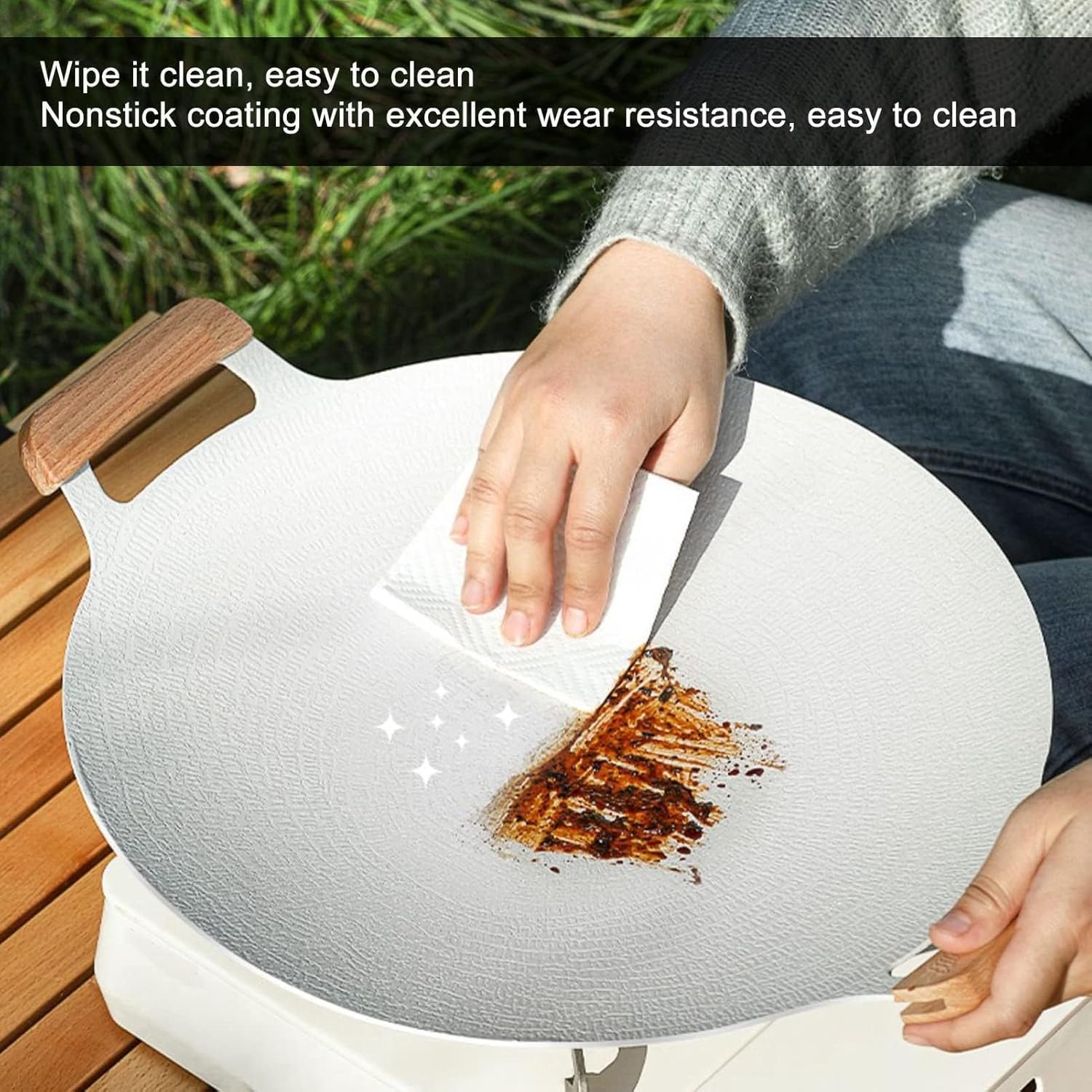 Korean Style Nonstick Grill Pan, None Stick Aluminum Barbecue Grill,Indoor Outdoor Korean Grill Pan Nonstick Aluminum Bbq Grill Plate With Handles for Gas Stovetop Induction Cooker(30cm)