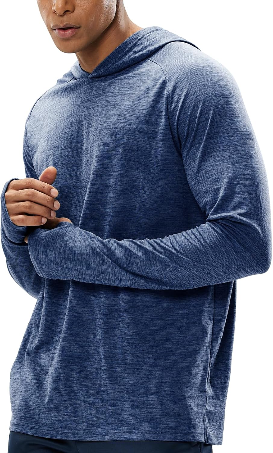 MIER Men's UPF 50+ Sun Protection Hoodie Long Sleeve SPF Fishing Hiking Running Thumbhole Shirts Hooded Quick Dry Lightweight