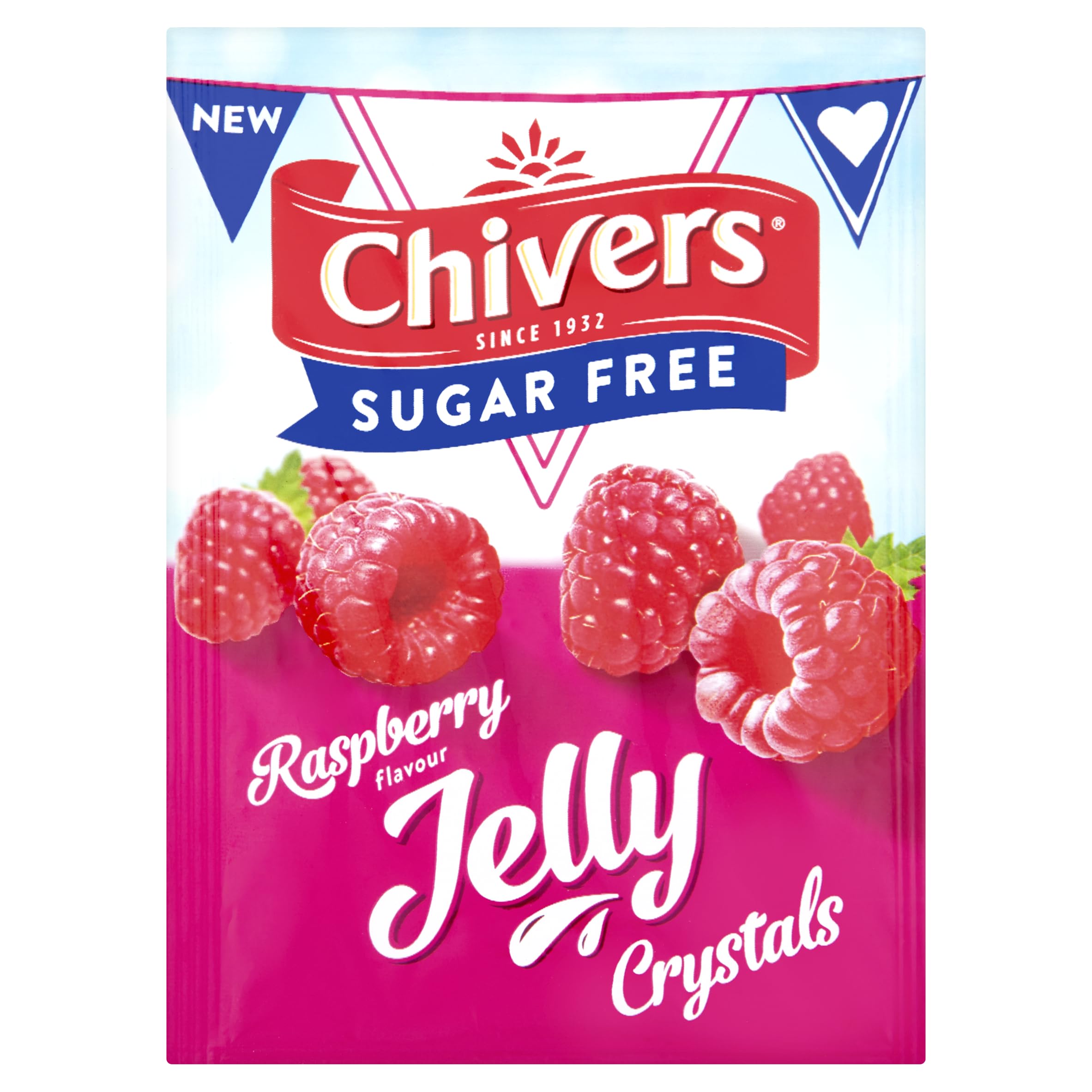 Chivers Sugar Free Raspberry Flavour Jelly Crystals 11.5g