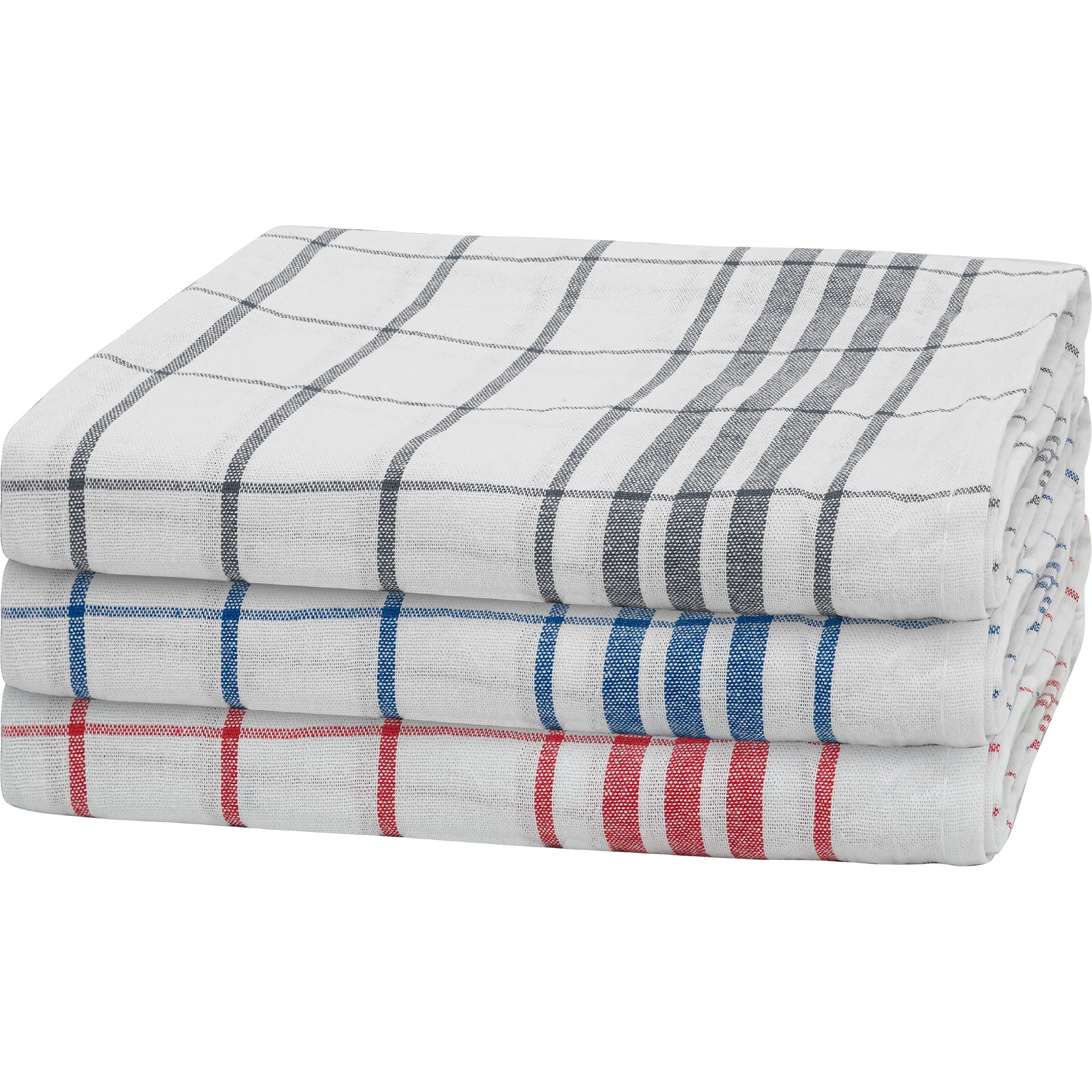 Tea Towels – 100% Cotton Kitchen Tea towels Wonderdry Cleaning Dish Cloth Lint Free Long Lasting Quick Dry Absorbent Towel Set Classic Polo Flour Sack