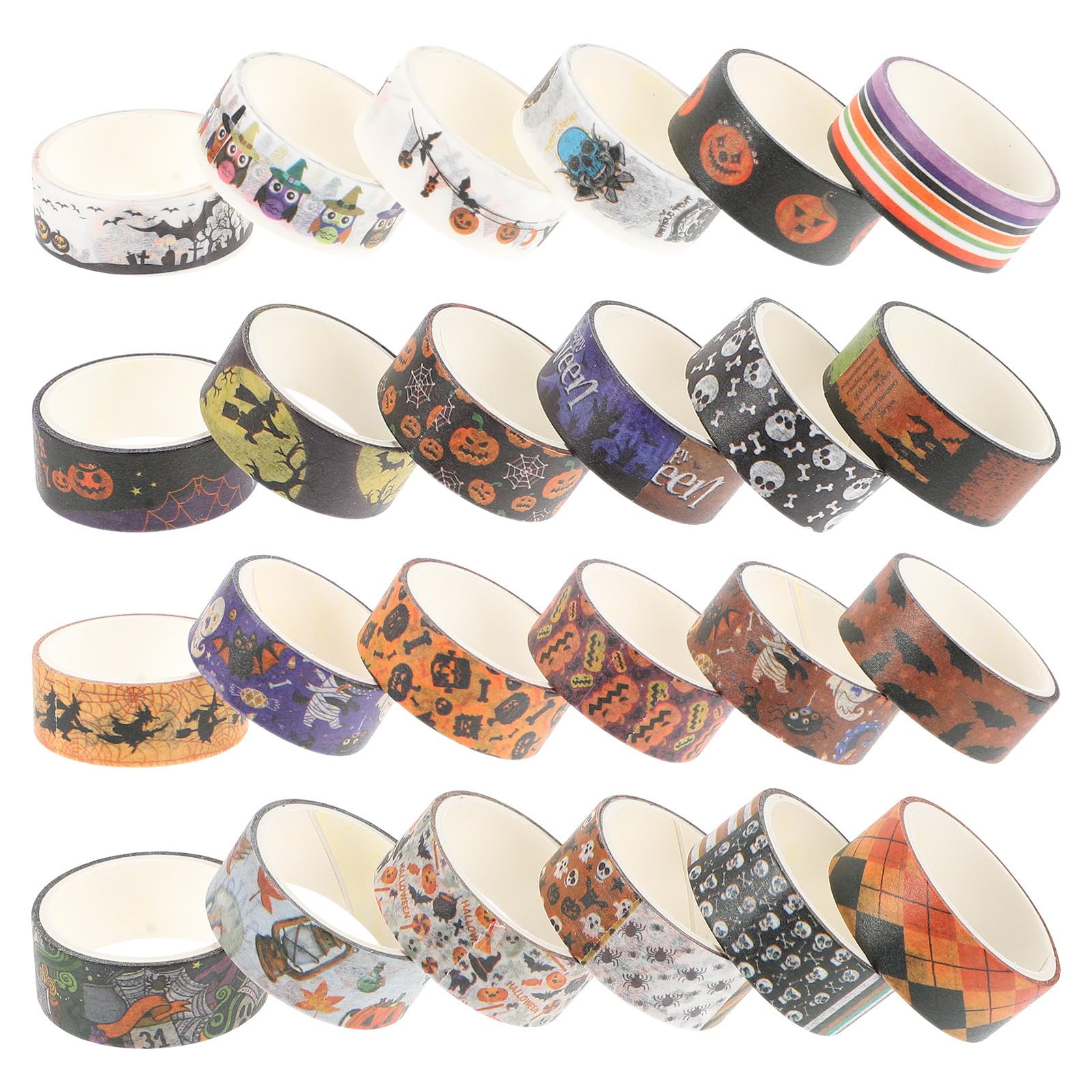 SOLUSTRE 168 Rollos Cinta Washi Adhesiva de Halloween de 2 Metros para Manualidades y Decoración, Material Washi Portátil y Adhesivo para Superficies Limpias, Adecuado para Cajas y Pinzas