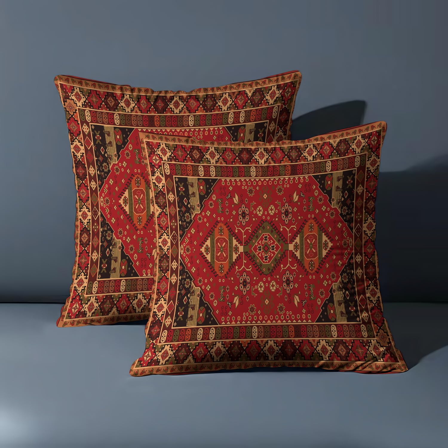 PVOODIRE Boho Decor Cushion Covers 45 x 45 Short Plush-2 Pack Pillow Covers No Insert for Living Room Balcony Sage Green Home Accessories โ image 1