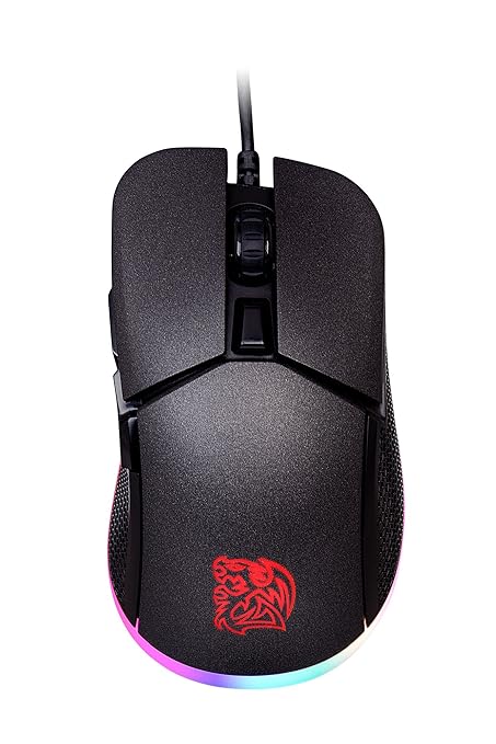 Thermaltake Tt Esports IRIS Optical 16.8 Million Color RGB Aura Illumination 9 Lighting Effects 5000 DPI PMW3325 Sensor Ergonomic Software-Controlled Gaming Mouse MO-IRS-WDOHBK-04