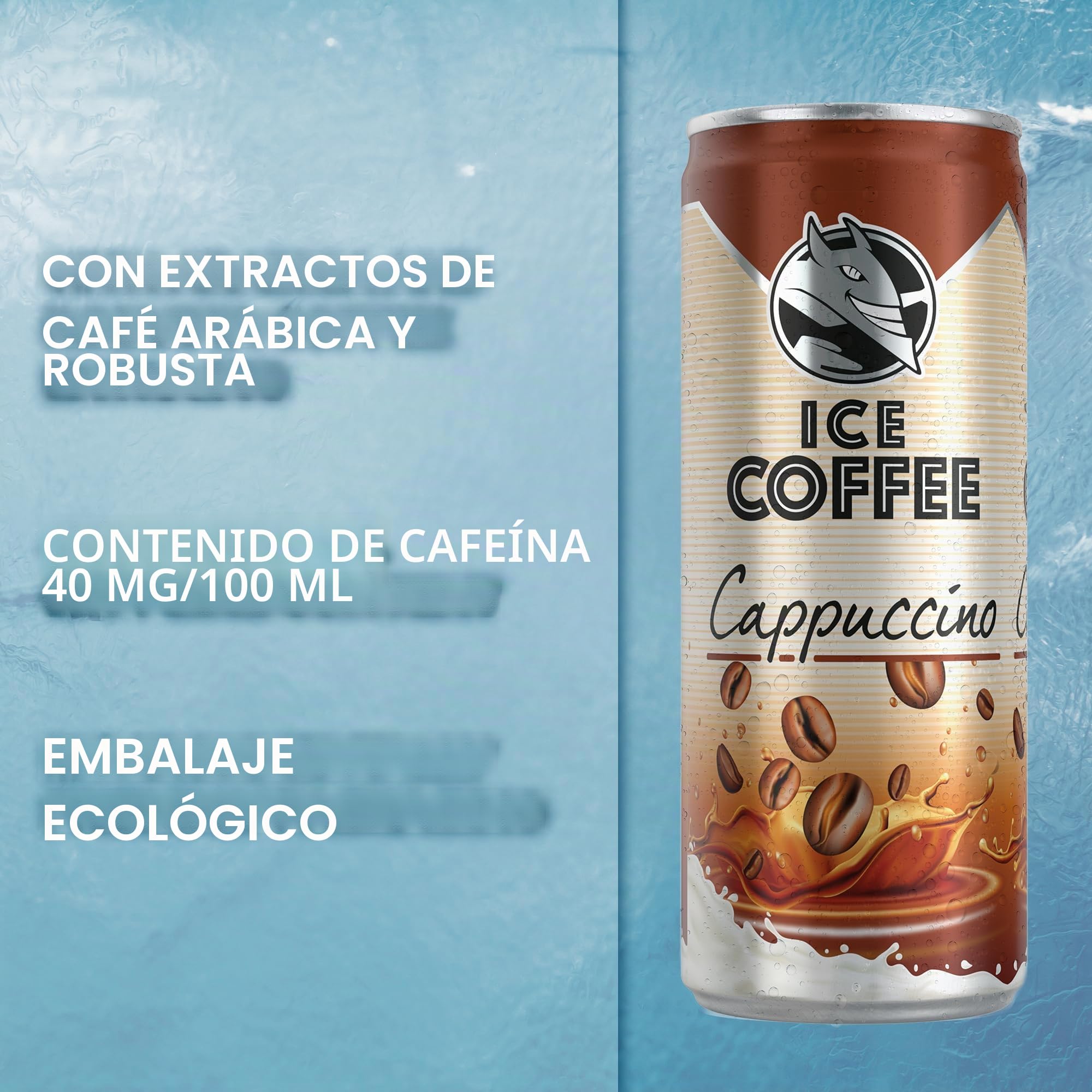 Capuchino- Bebida con un 75% de leche y extracto de café, ultra pasteurizada (UHT), homogeneizada, baja en grasa
