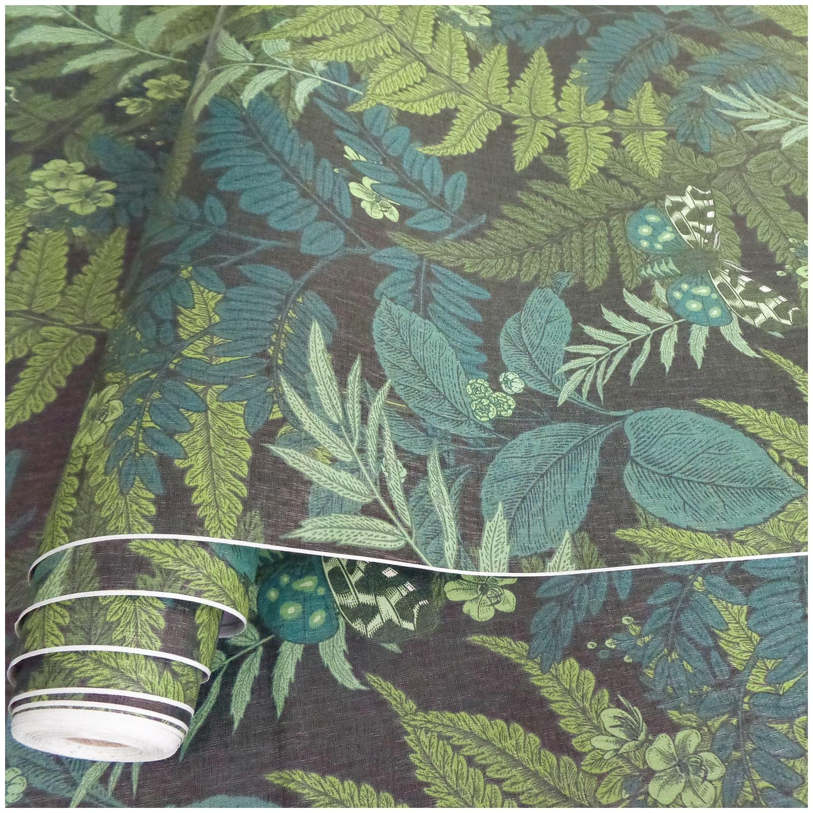 Qenlup Green Leaf Wallpaper Self Adhesive Wall Paper Textured Shelf Liner Furniture Contact Papers for Living Room Bathroom Kitchen, 44x600cm
