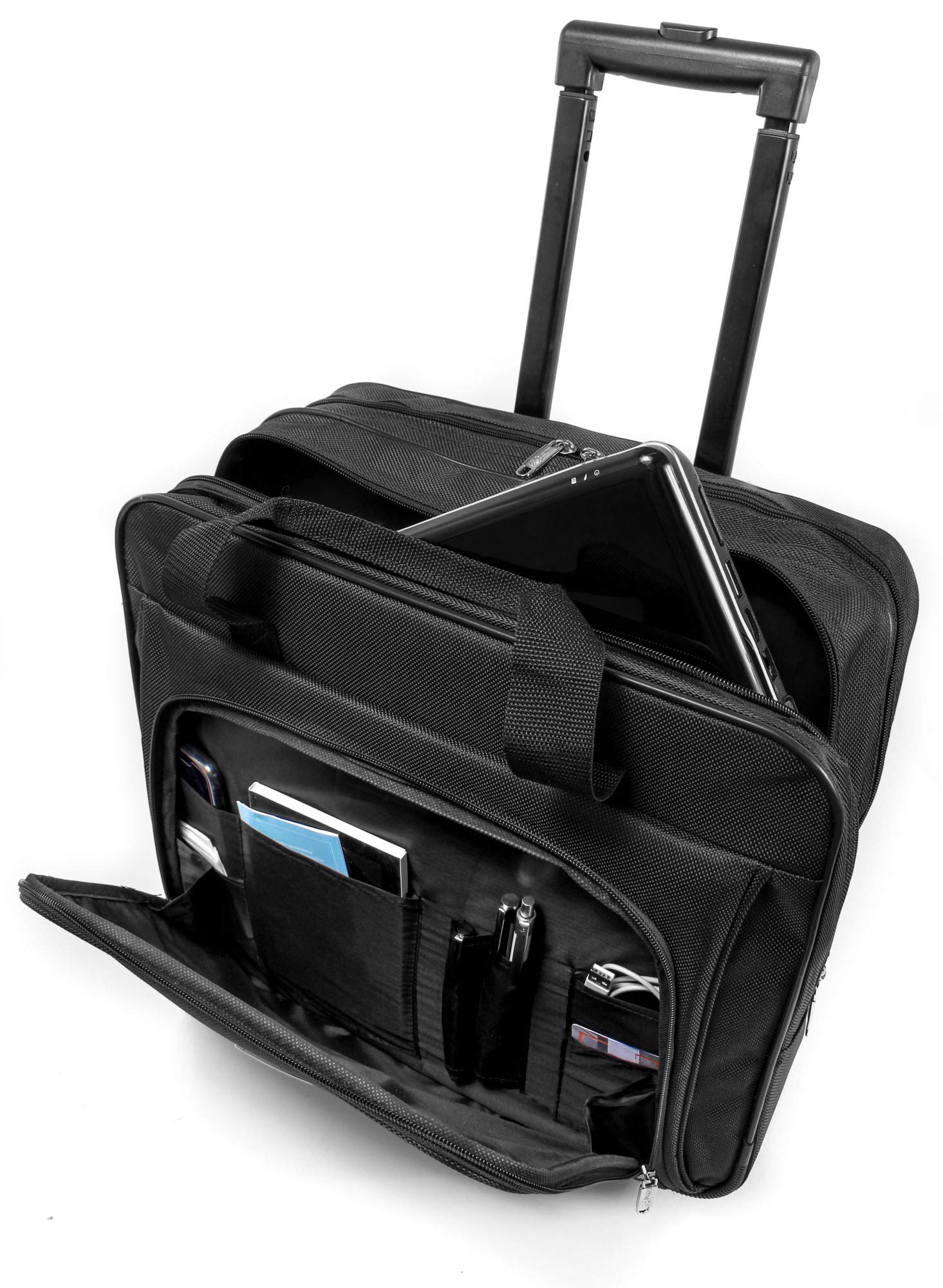 CABIN GO 5592 Trolley morbido con rotelle girevoli porta computer da 15,6 pollici, Borsa pilota da viaggio porta laptop, Trolley pilota dimensioni da bagaglio a mano