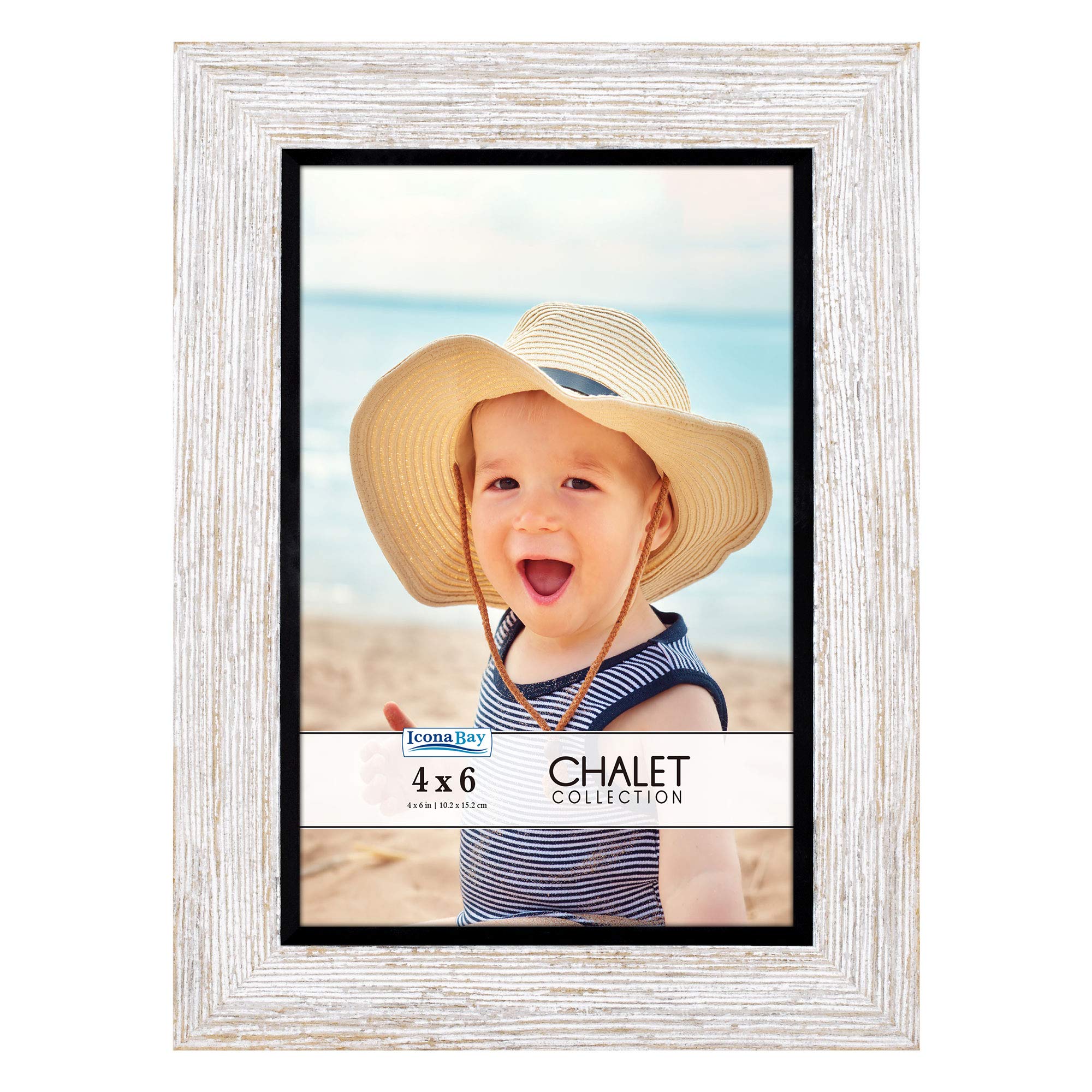 Icona Bay 6x4 Transom Brown Picture Frame, Rustic Casual Style 6 x 4 Photo Frame, Table Top or Wall Mount, Chalet Collection