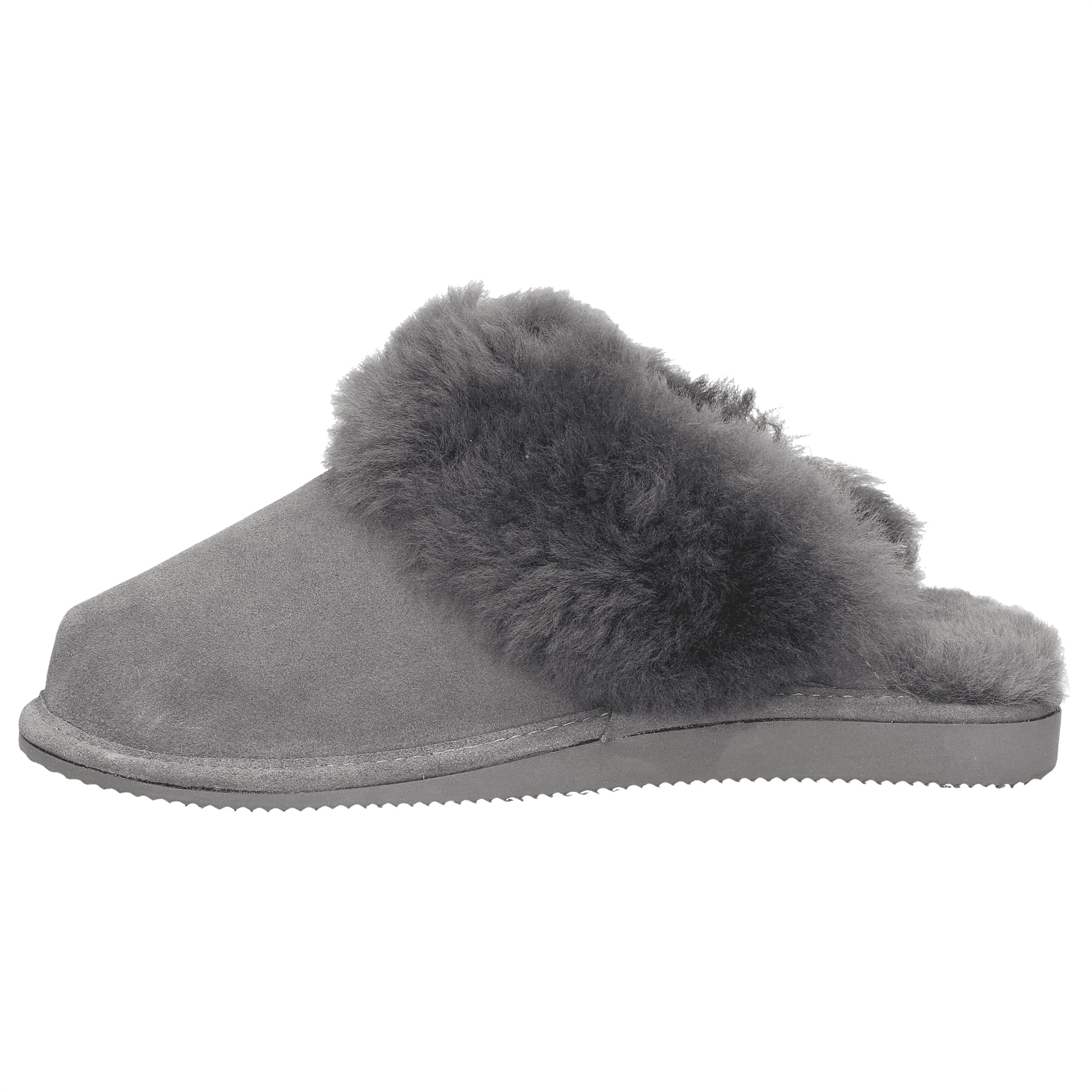 Damen Hausschuhe Leder Lammfell Warm Winter Gefüttert Geschlossen Atmungsaktiv Weiche Sohle Handgemacht Schafswolle Schlappen Pantoffeln Schuhe (40, Grau/Weiß)
