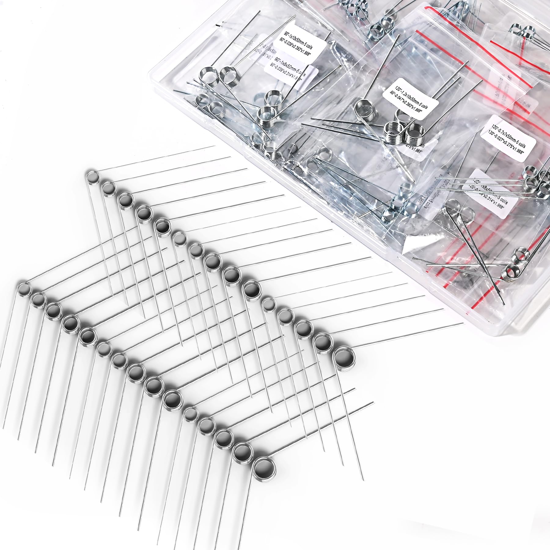 120Pcs Torsional Springs Assortment Kit, Stainless Steel Torsion Springs, Mechanical Small Torsion Spring for Home Repairs & DIY Springs Assortment, 30 Different Sizes with Individual Bags — Amazon image 2