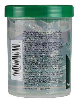 Softee Aloe Vera Curl Activator Gel For Extra Dry Hair 8.0 Oz (Pack of 6)