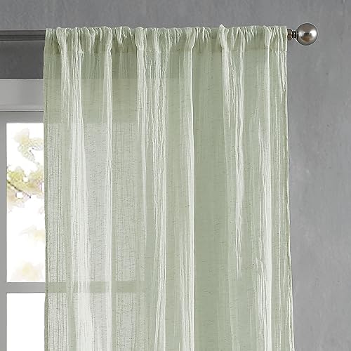 Miniatura 5 de French Connection Cortina de ventana, juego de 2 paneles, semi transparente, decoración moderna del hogar, cortinas para sala de estar, comedor,