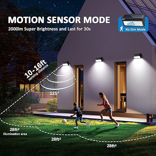 Miniatura 10 de BAXIA TECHNOLOGY Luces solares impermeables para exteriores 100 LED sensor de movimiento de seguridad luces solares para exteriores para puerta