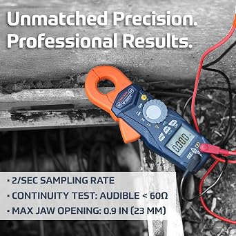TEMPO CMA-360B True RMS Pro Milliamp Clamp Meter AC/DC Current - Measure Voltage, Resistance, Current - 2-Wire Irrigation, Electrician Amp Meter Clamp AC/DC (Professional Grade)