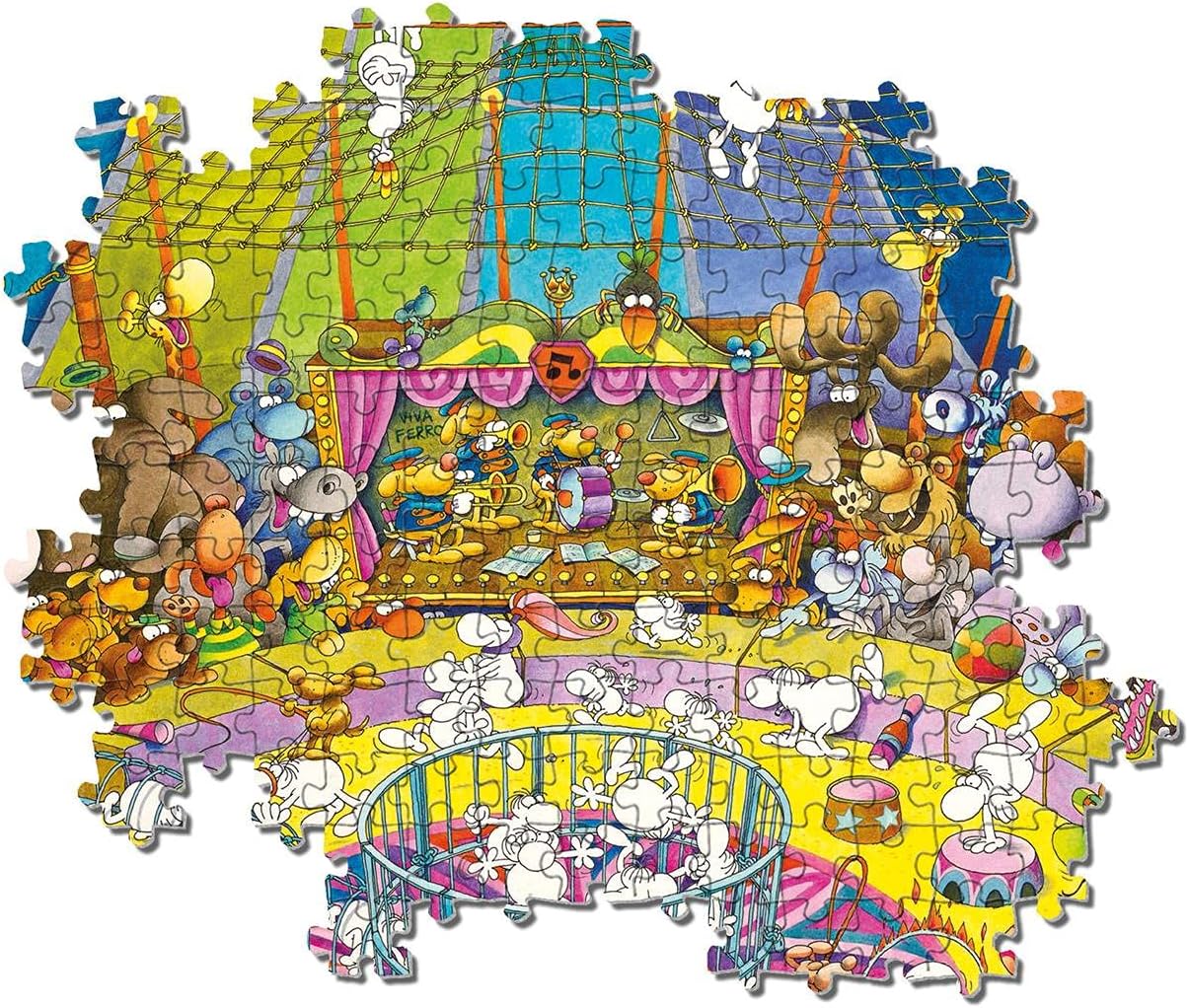 Clementoni - 39536 - Mordillo Puzzle - The Show - 1000 Pieces - Made in Italy - Jigsaw Puzzles for Adult