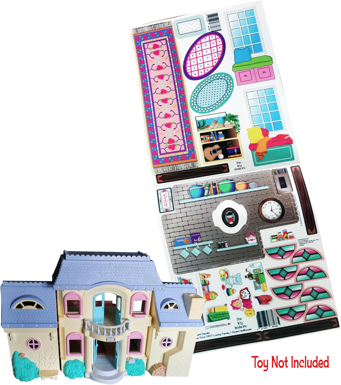 Toy Restore Replacement Stickers Fits Loving Family 1999 Grand Dollhouse #74649