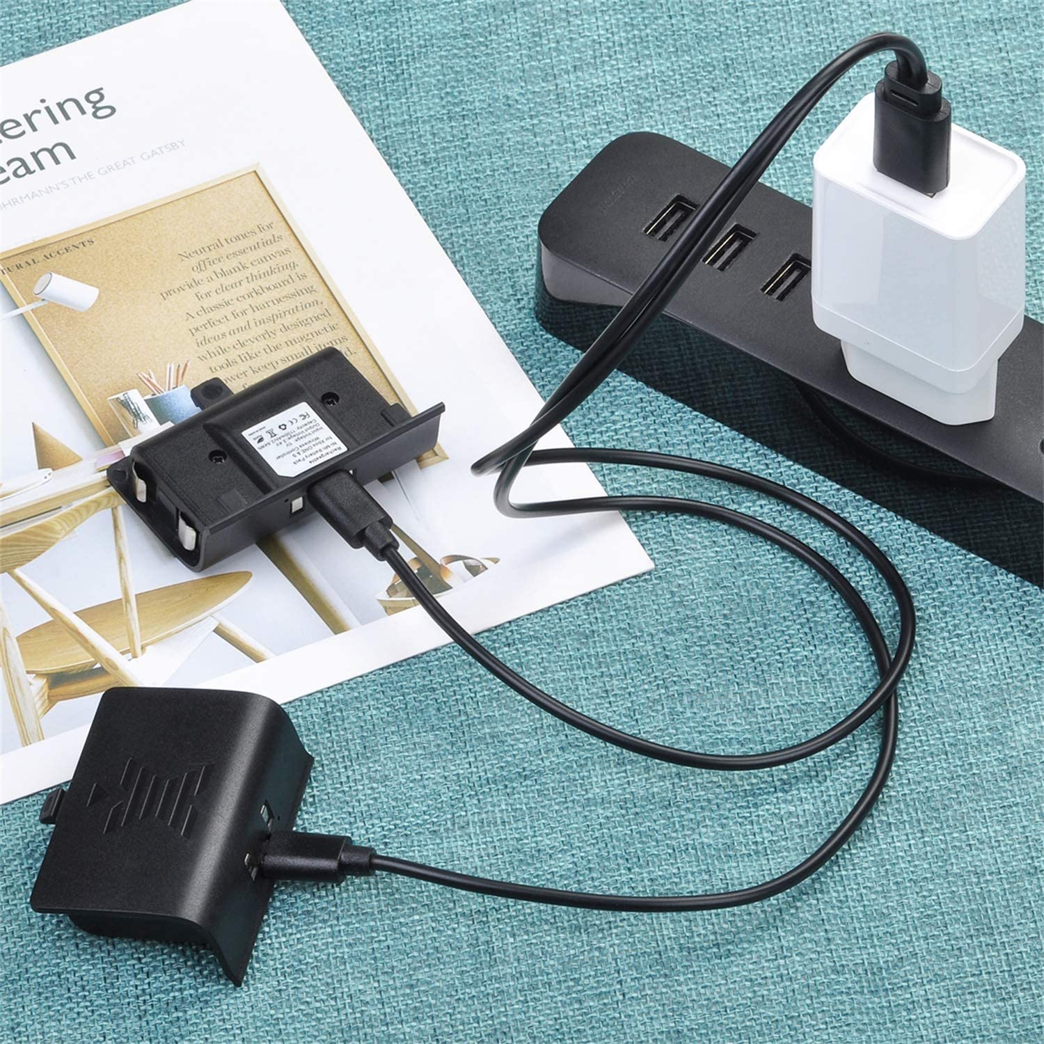 Pickle Power Batterie Rechargeable avec câble de Charge Micro USB 2 en 1 pour Xbox One/One S/One X/One Elite (Pas pour Xbox Series X|S)