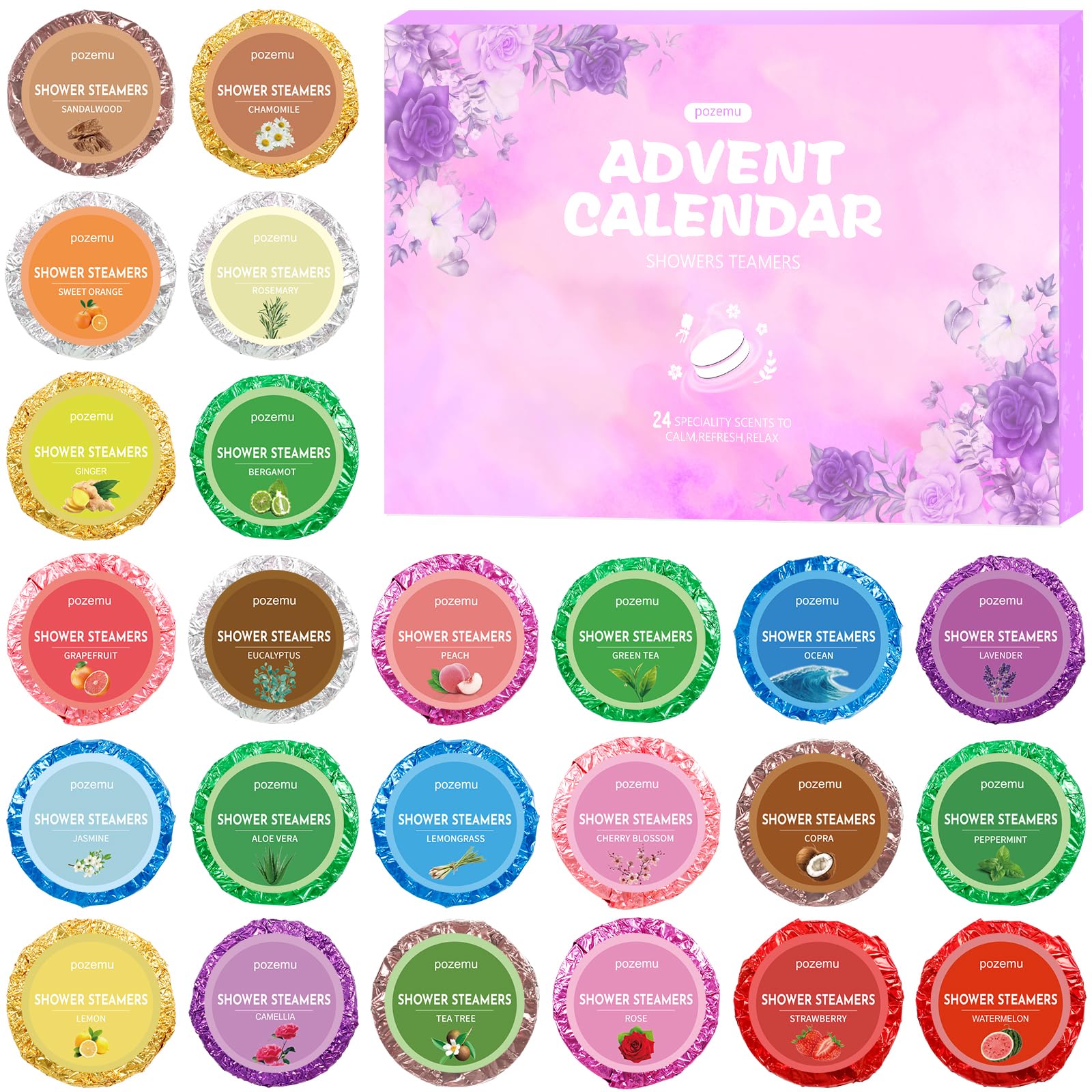 Duschbomben Adventskalender 2025 für Frauen Männer Geschenk Badebomben Alternative