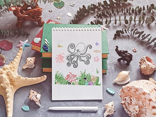 Miniatura 5 de Hying Sellos transparentes de pulpo, medusas y algas marinas para hacer tarjetas, sello de goma de verano con estrellas de mar y estrellas de mar