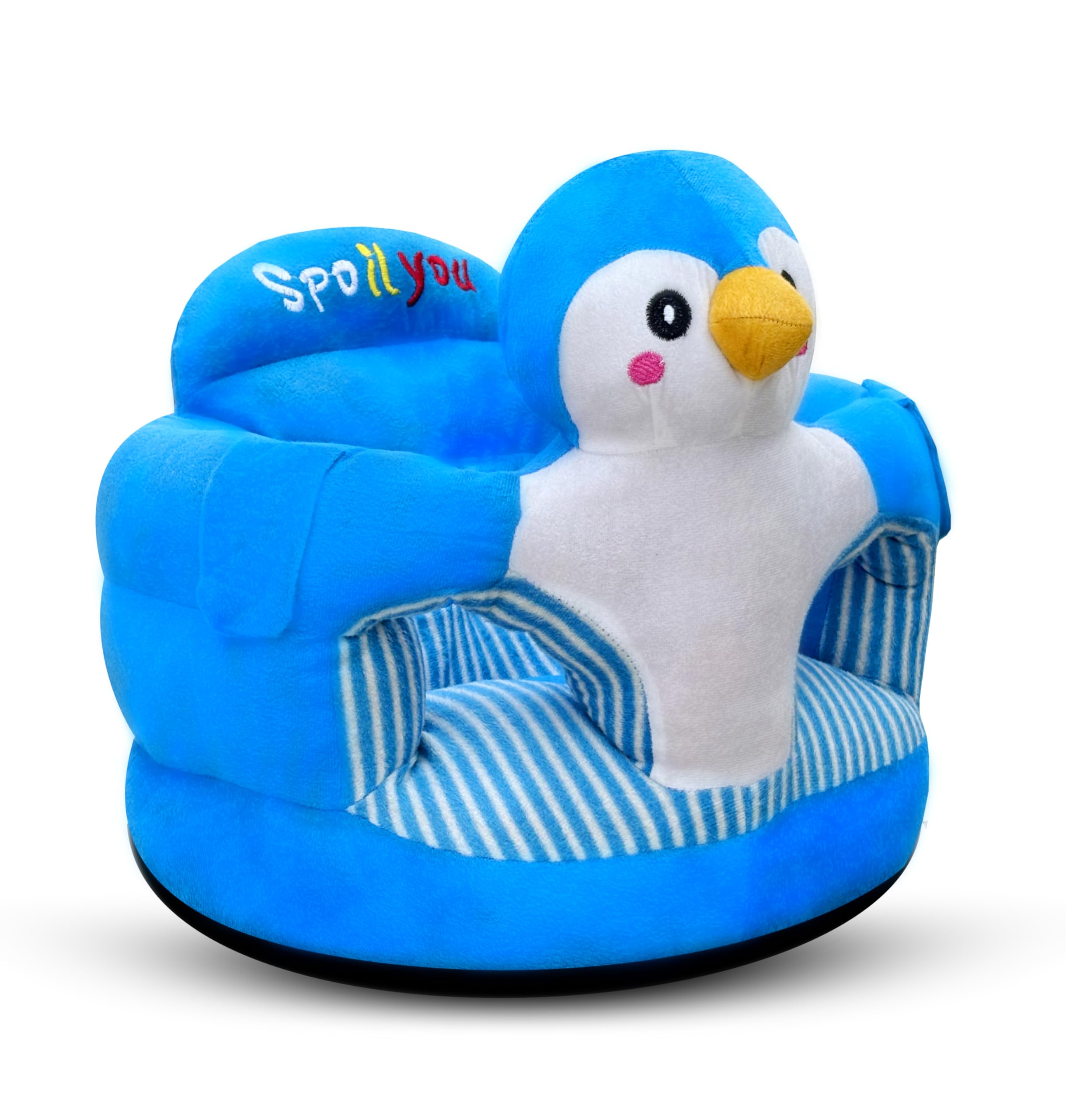 Baby Sofa Seat, Super Soft Plush Penguin Chair, Blue, with Armrest and Backrest Support, for Ages 3-18 Months-image-41